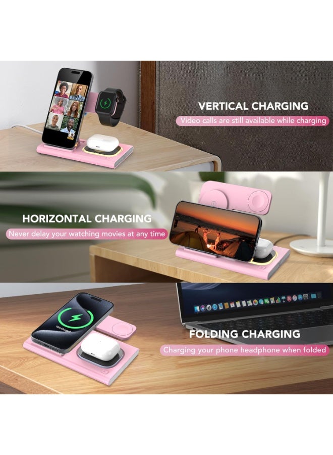 Bukela Wireless Charging Station 3 In 1 Standard 15W Fast Mag-Safe Charger Stand For IPhone16 15 14 13 12 11 X 8 Pro Max/Pro/Mini/Plus, IWatch Ultra 10/9/8 7/6/5/4/3/2 SE, AirPods 4/3/2/Pro/pro2 - Image 4