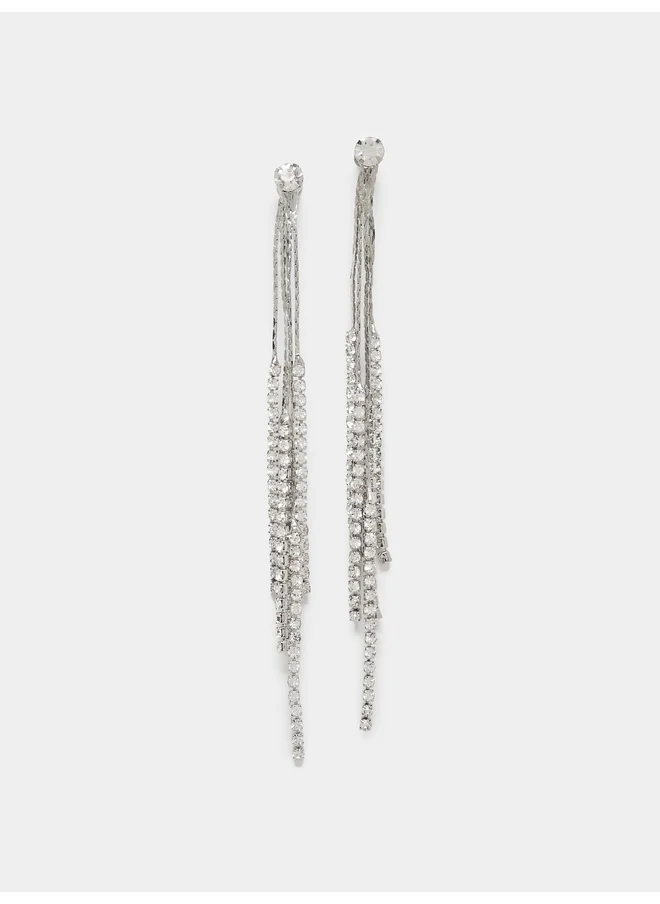 ستايلي Styli Embellished Tassel Drop Earrings