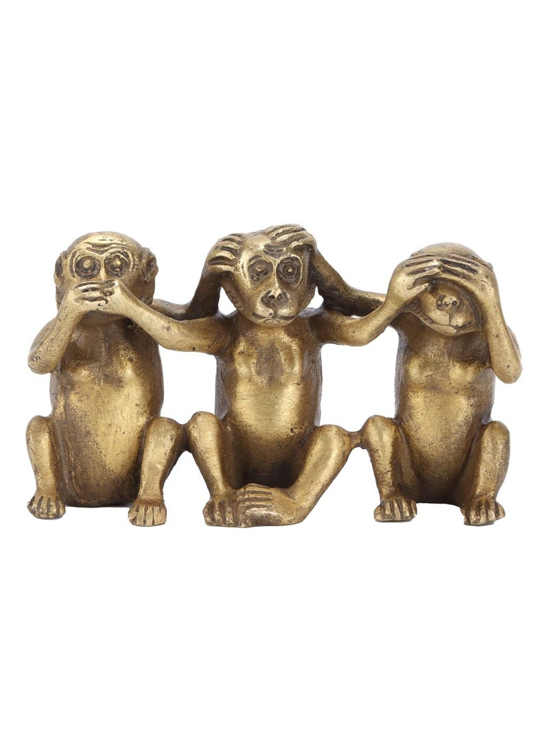 Generic - Brass Monkeys Statue, 3 Wise Monkeys Statues no Evil See no Evil Speak no Evil Figurine, Gold Modern Table Decor - Image 1