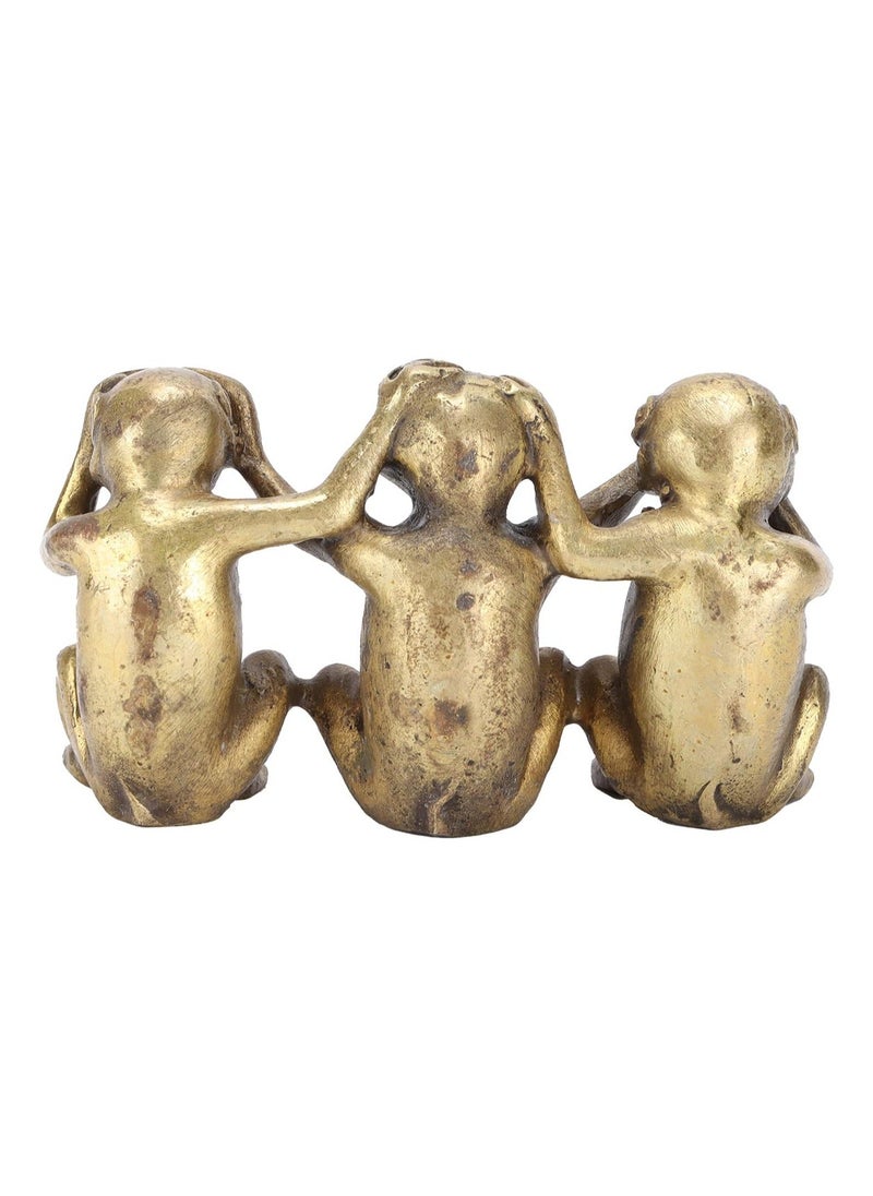 Generic - Brass Monkeys Statue, 3 Wise Monkeys Statues no Evil See no Evil Speak no Evil Figurine, Gold Modern Table Decor - Image 1