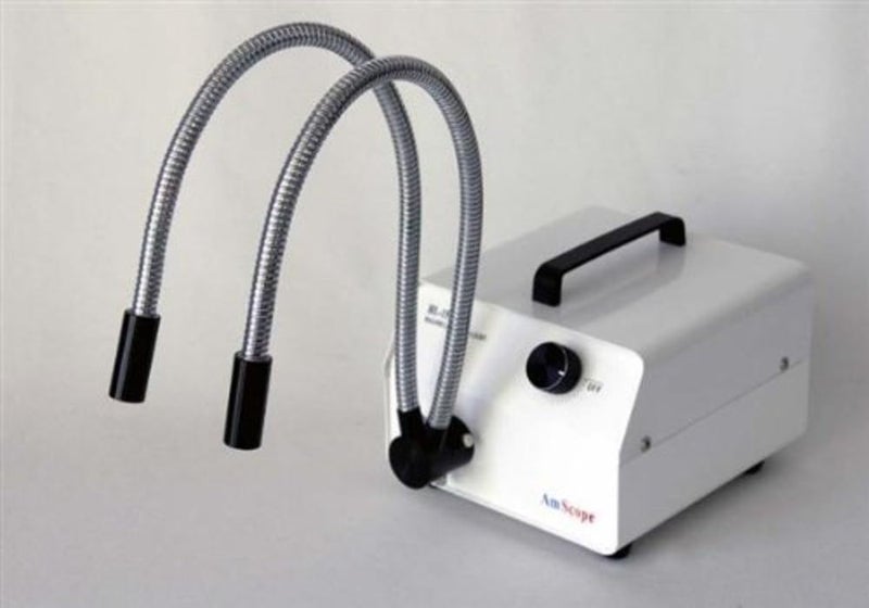AmScope FBYL Dual Gooseneck Fiber Optic Attachment For Microscope Illuminators - Image 2