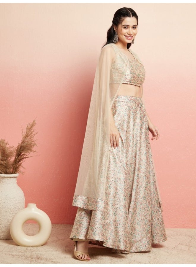 أيه كيه إس فستان لنجا كريمي مع شال - Image 4