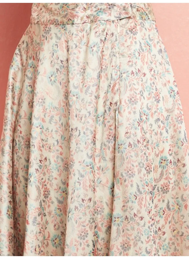 أيه كيه إس Cream Lehenga With Cape Dupatta