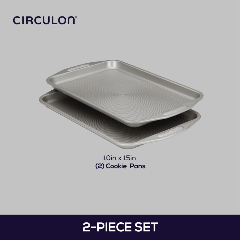 Circulon Total Bakeware Set Nonstick Cookie Baking Sheets, 2 Piece, Gray - Image 2