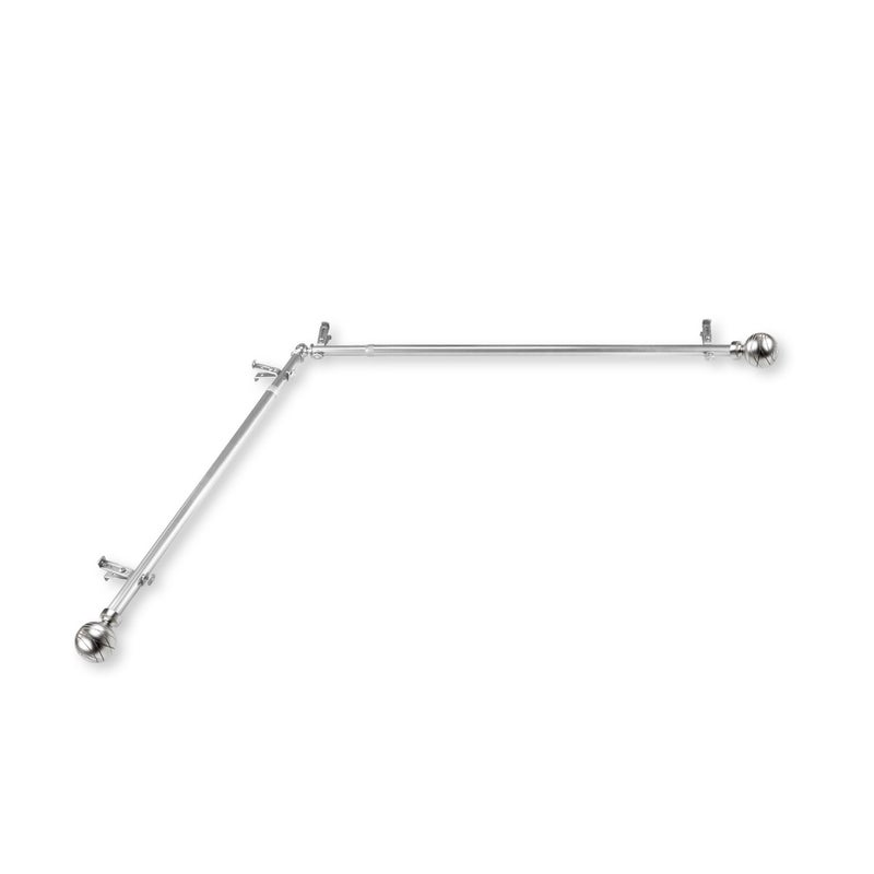 Rod Desyne Rod Desyne Arman 1316 Corner Window Curtain Rod 66120 inch Satin Nickel 