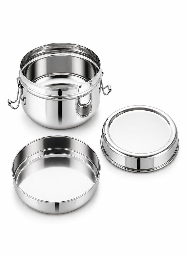 Vooli Portable Stainless Steel Lunch Box Durable Leak Proof Food Container for Office School Use Ideal for roti, sabji, Rice, Snacks & Fruits 10-Cm - Image 5