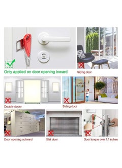 Y&D 2 Pcs Portable Door Lock Home Security Door Locker Travel Lockdown Door Locker Perfect For Traveling Hotel Apartment College Dormitory Safety(1X Red 1 X Black)  - Image 5