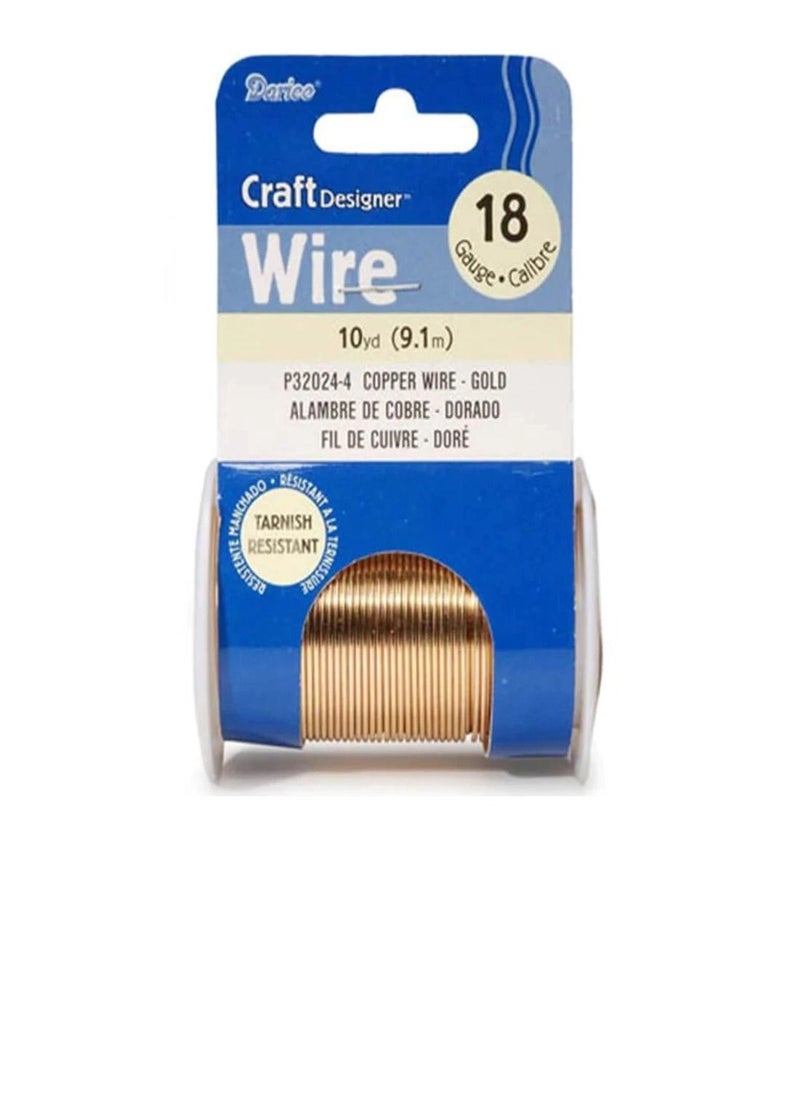 Darice Craft Wire 18 Gauge Gold 10 yards  - Image 1