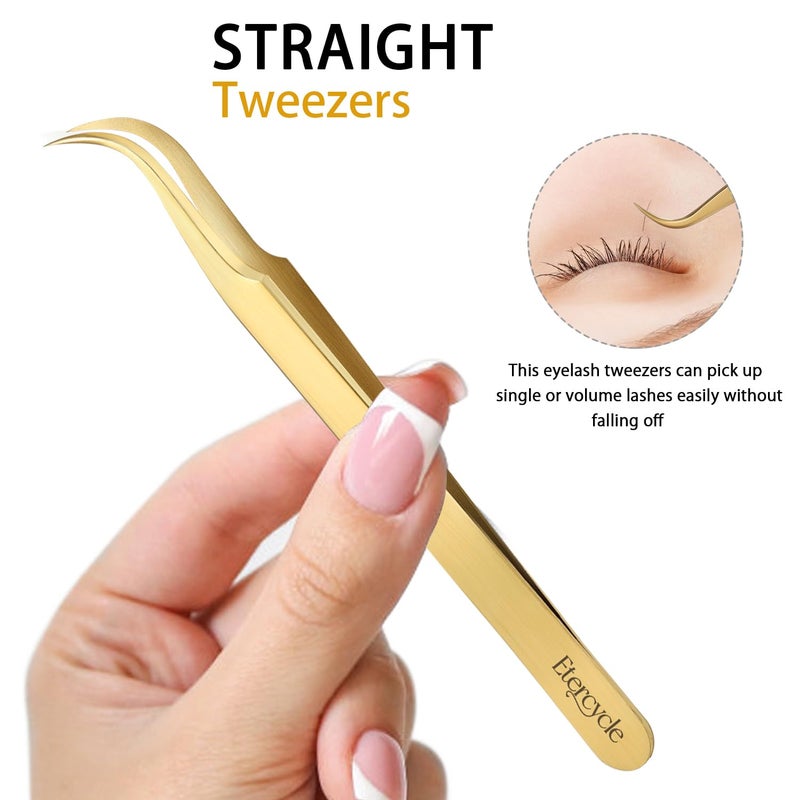 Etercycle High Precision Lash Tweezers Set - Includes 3 Stainless Steel Eyelash Tweezers for Classic Individual and Volume Lash Extensions. Complete with Storage Box - Image 5