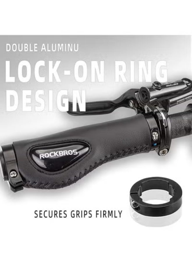 روكبروز مقابض مقود دراجة ROCKBROS بتصميم مريح من الجل الناعم مع قفل مزدوج على مقود الدراجة للدراجة الجبلية MTB MBX والدراجة الكهربائية والسكوتر - Image 3