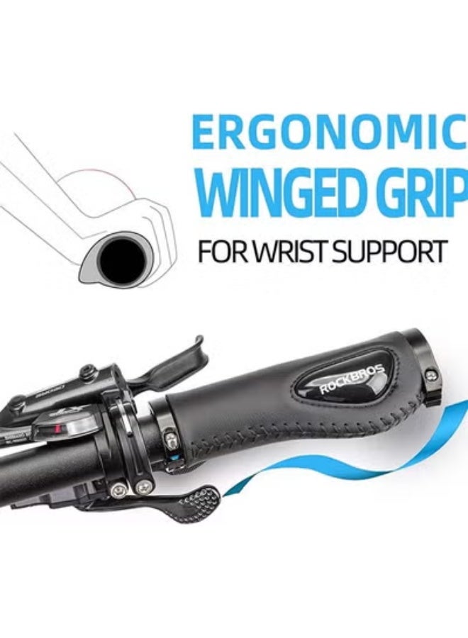 روكبروز مقابض مقود دراجة ROCKBROS بتصميم مريح من الجل الناعم مع قفل مزدوج على مقود الدراجة للدراجة الجبلية MTB MBX والدراجة الكهربائية والسكوتر - Image 2