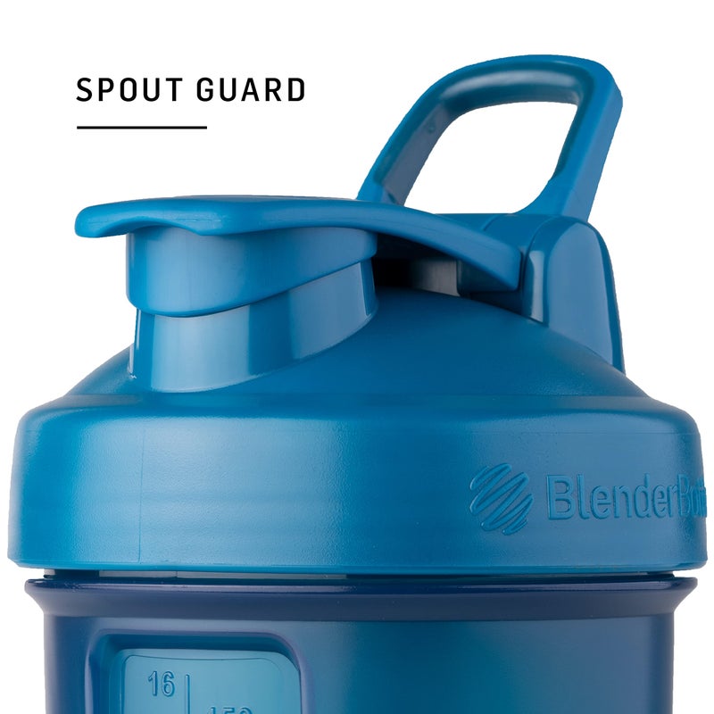 BlenderBottle زجاجة خلط بلندر بوتل مع منظم حبوب ومساحة لتخزين مسحوق البروتين، نظام بروستاك، 22 أونصة، وردي فاتح - Image 5