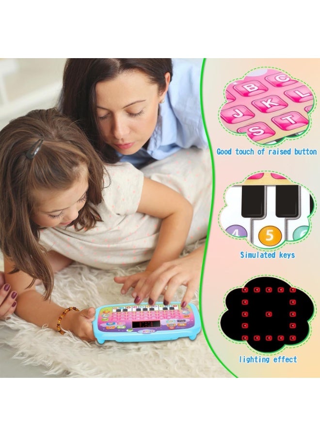 ARGT Toddler Learning Tablet Toy for Kids 3+ – Educational Learning Computer, ABC Letters, Numbers, Spelling & Piano Keyboard, Music & Quiz Modes, LED Display, Early Learning Gift (Blue) - Image 5