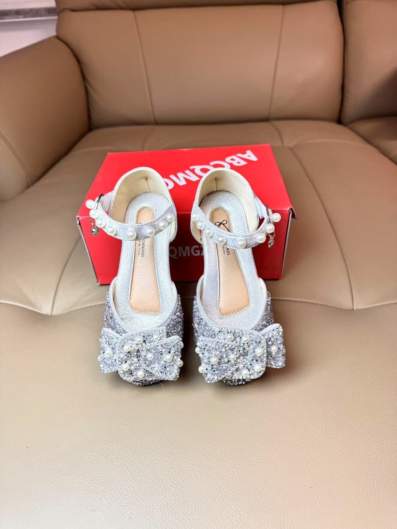 Autumn 2025 Lady Baby Girl Girl Princess Butterfly Diamond Shoes Leather Shoes Dance Shoes Sandals - Image 1