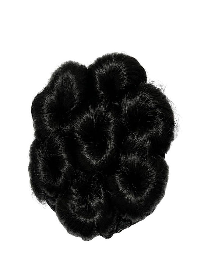 VIVIAN Bun Hair Piece With Elastic Rubber Band (Black) Hairpiece Synthetic Dory Panja Hair Scrunchies Hair Piece for Women - Image 3