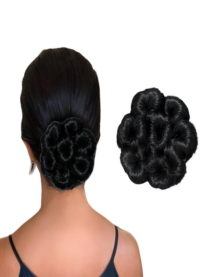 VIVIAN Bun Hair Piece With Elastic Rubber Band (Black) Hairpiece Synthetic Dory Panja Hair Scrunchies Hair Piece for Women - Image 2