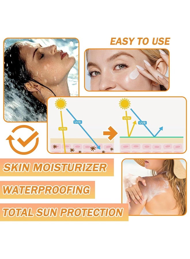  كانزير كريم واقي شمس للوجه بمؤشر SPF 50+ PA+++، كريم واقي شمس غير دهني للوجه والجسم، كريم واقي شمس مرطب مقاوم للماء للوجه، مرطب يومي للوجه للتحكم في الزيوت، ضد أشعة UVA و UVB - Image 4