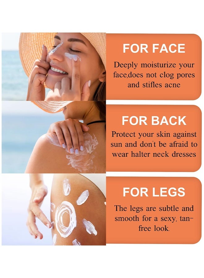  كانزير كريم واقي شمس للوجه بمؤشر SPF 50+ PA+++، كريم واقي شمس غير دهني للوجه والجسم، كريم واقي شمس مرطب مقاوم للماء للوجه، مرطب يومي للوجه للتحكم في الزيوت، ضد أشعة UVA و UVB - Image 3
