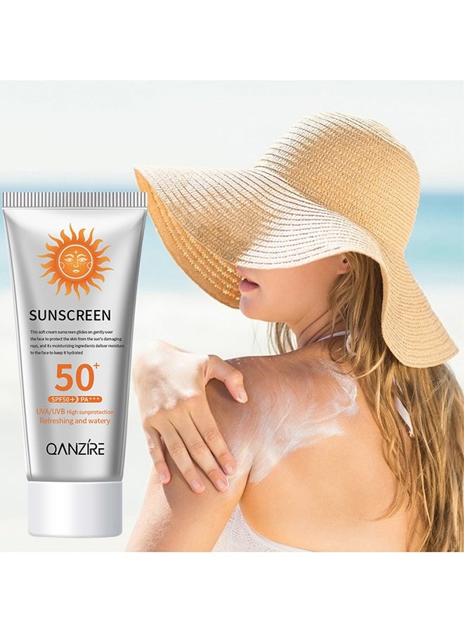  كانزير كريم واقي شمس للوجه بمؤشر SPF 50+ PA+++، كريم واقي شمس غير دهني للوجه والجسم، كريم واقي شمس مرطب مقاوم للماء للوجه، مرطب يومي للوجه للتحكم في الزيوت، ضد أشعة UVA و UVB - Image 2