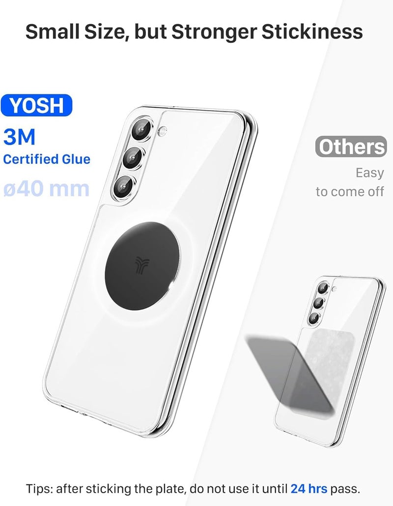 YOSH Mobile Phone Holder for Car,Magnetic Phone Holder with Strong Upgraded Magnets,Super Stable Ventilation Holder Compatible with iPhone and Samsung Including Metal Plates,Metal Gray - Image 3