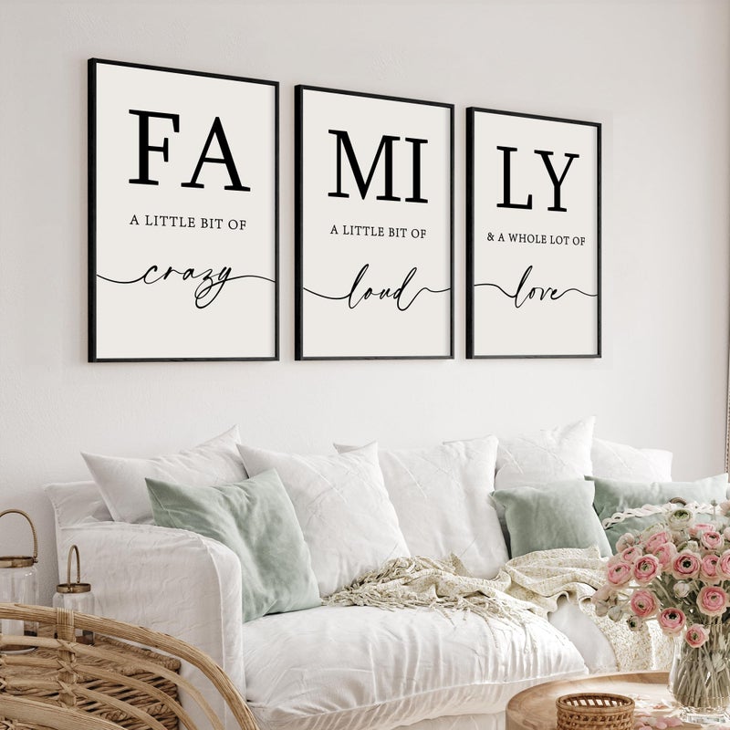 Heiple Family Wall Decor Framed Wooden Wall Sign for Home Decor Farmhouse Vintage Rustic Living Room Minimalist Family Wall Art (Black, 16"x24") - Image 1