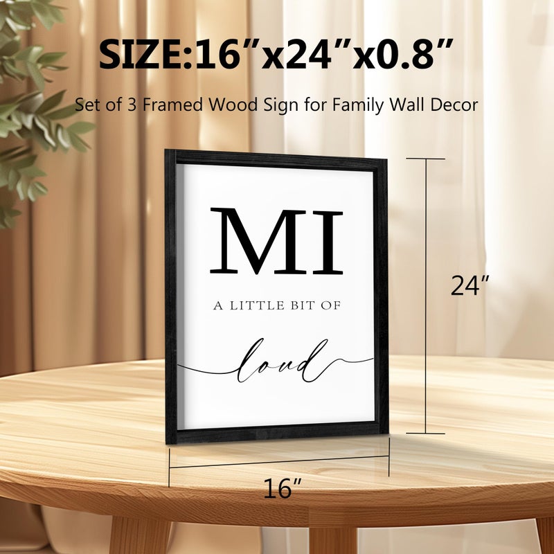 Heiple Family Wall Decor Framed Wooden Wall Sign for Home Decor Farmhouse Vintage Rustic Living Room Minimalist Family Wall Art (Black, 16"x24") - Image 5