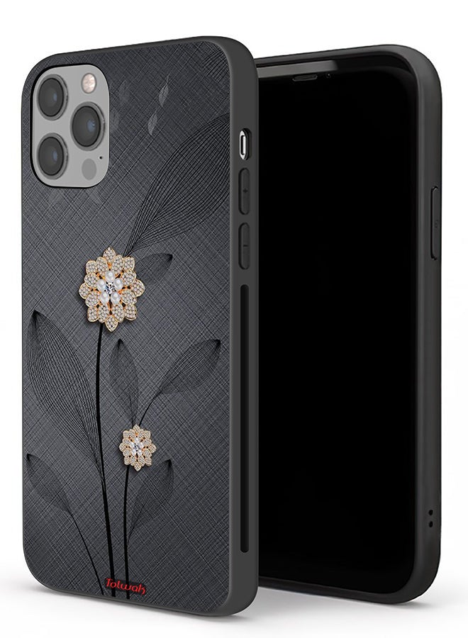 Tolwak Apple iPhone 12 Pro Max Protective Case Diamond Flowers Art - Image 1