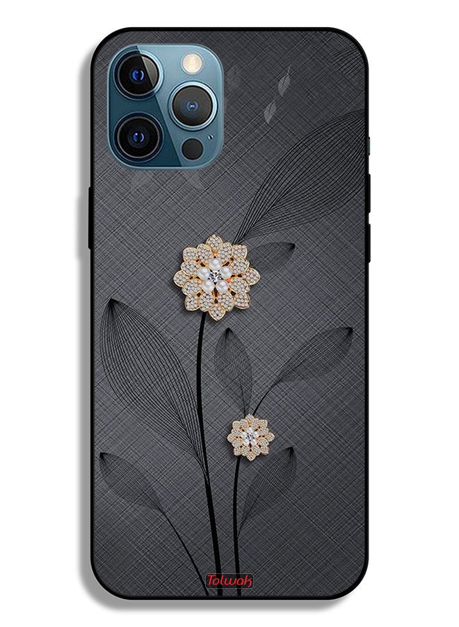 Tolwak Apple iPhone 12 Pro Max Protective Case Diamond Flowers Art - Image 2
