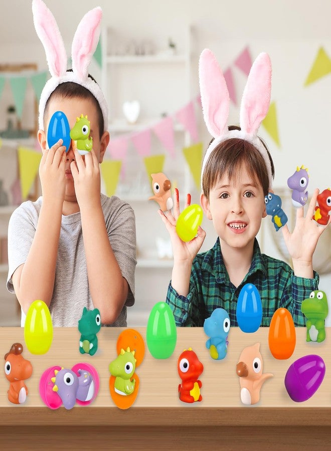 ZIRSENG 24 PCS Prefilled Easter Eggs with Dinosaur Finger Puppets, Easter Basket Stuffers for Kids Hunting Games, Easter Eggs with Toys Inside for Basket Stuffers Fillers - Image 4