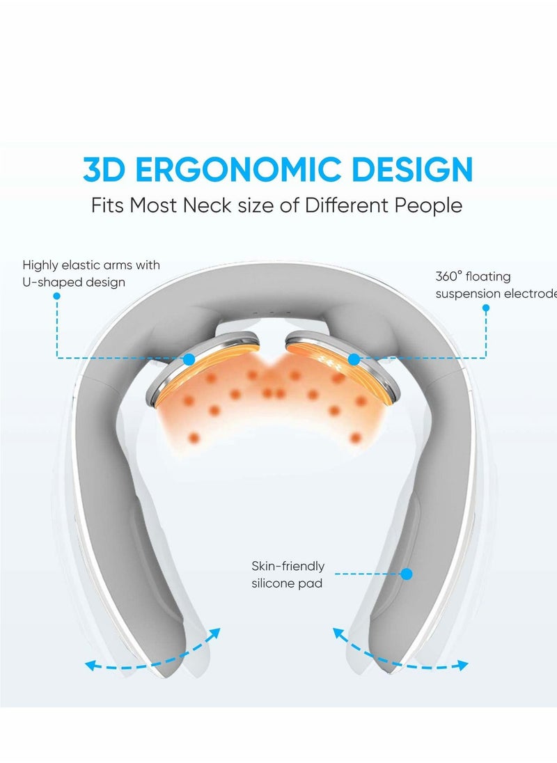 Excefore - Neck Massager with Heat, Cordless for Pain Relief Deep Tissue 2 Metal Plates, EMS Acupoints Lymphvity Massage Device, 15 Levels Relax Ultima - Image 1