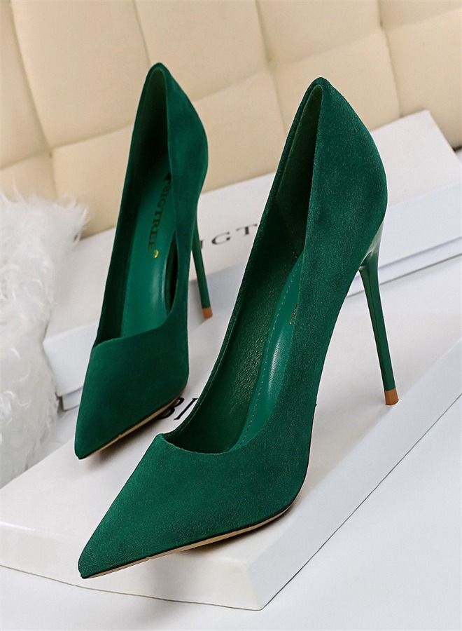BIGTREE Fashion Pointed High Heels 9CM Green