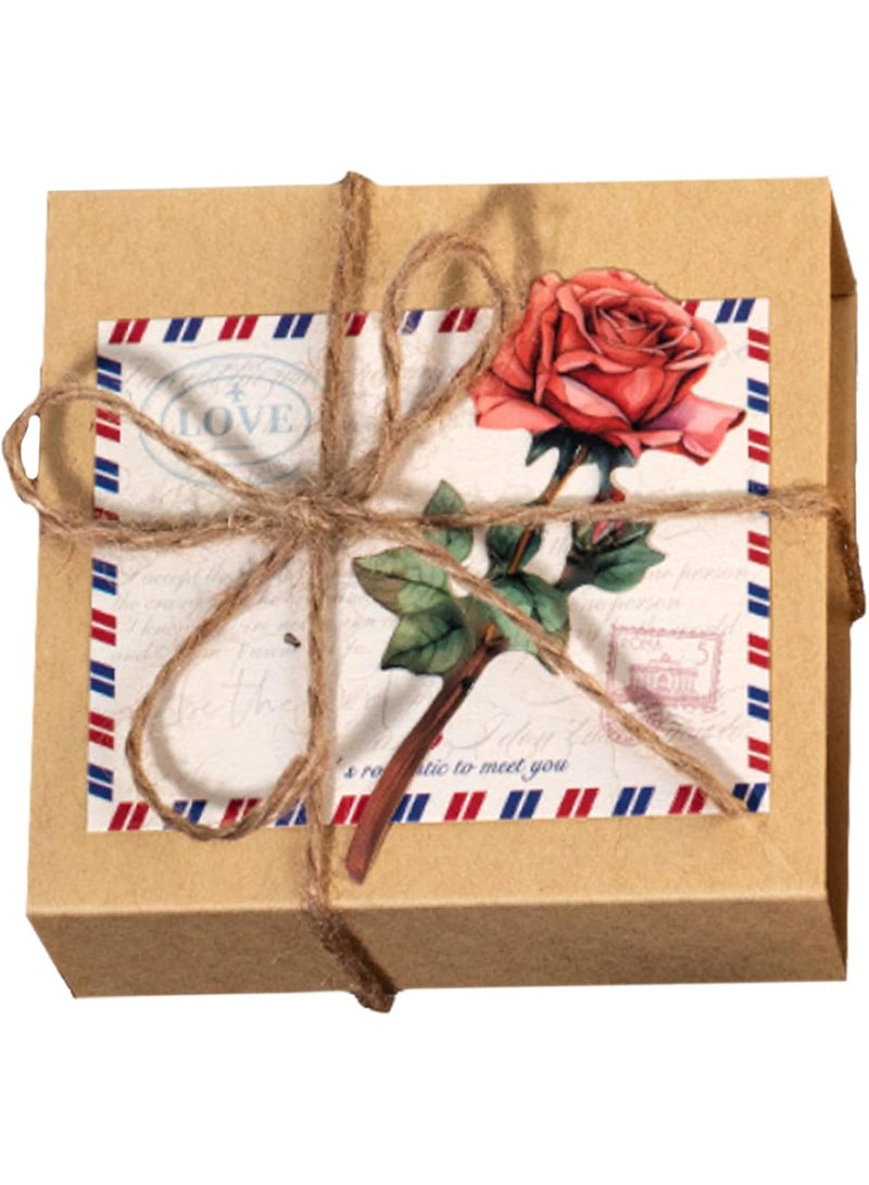 Bukela 1 Set Love Letter Box with Envelopes , 4x4x2 Inch Tiny DIY Cards & Love Notes, Romantic Gift for Long Distance Couples, Notes for Him & Her - Image 4
