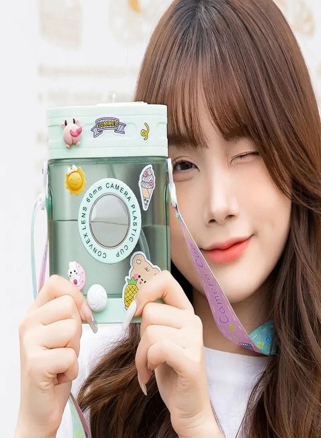 NEEL® Designer Water Bottle for Kids for School, Hanging Water Bottle, Bottle for Kids, Bottle with Straw Cute Hanging Bottle Birthday gift for Kids 1pcs Fancy Water Bottle Tumbler for Kids (Style 11) - Image 5