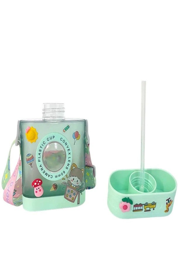 NEEL® Designer Water Bottle for Kids for School, Hanging Water Bottle, Bottle for Kids, Bottle with Straw Cute Hanging Bottle Birthday gift for Kids 1pcs Fancy Water Bottle Tumbler for Kids (Style 11) - Image 4