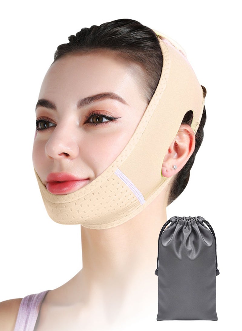 Syarme Double Chin Reducer, Face Slimming Strap, V-Shaped Mask Chin up Face Lifting Belt for Women and Men, for Anti Aging Wrinkle, Reducing Double Chin, Anti Snoring - Image 1