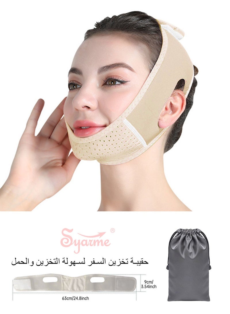 Syarme Double Chin Reducer, Face Slimming Strap, V-Shaped Mask Chin up Face Lifting Belt for Women and Men, for Anti Aging Wrinkle, Reducing Double Chin, Anti Snoring - Image 5