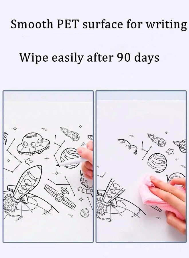 TAKSDAI 17“ × 157” White Board Sticker Dry Erase, PET Surface, Self-Adhesive Stick and Peel Whiteboard for Walls, Bonus 3 Markers - Image 4