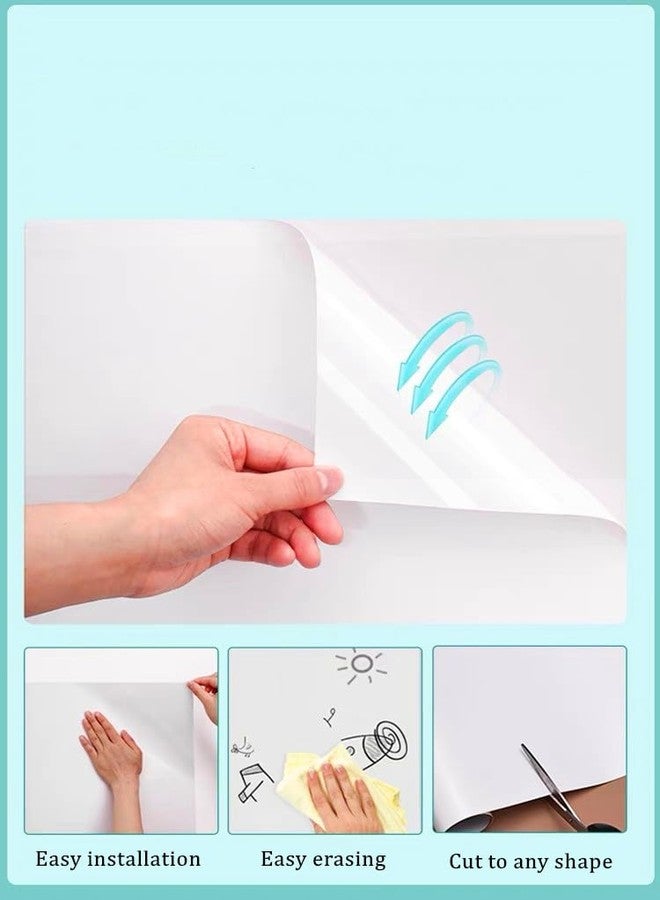 TAKSDAI 17“ × 157” White Board Sticker Dry Erase, PET Surface, Self-Adhesive Stick and Peel Whiteboard for Walls, Bonus 3 Markers - Image 5