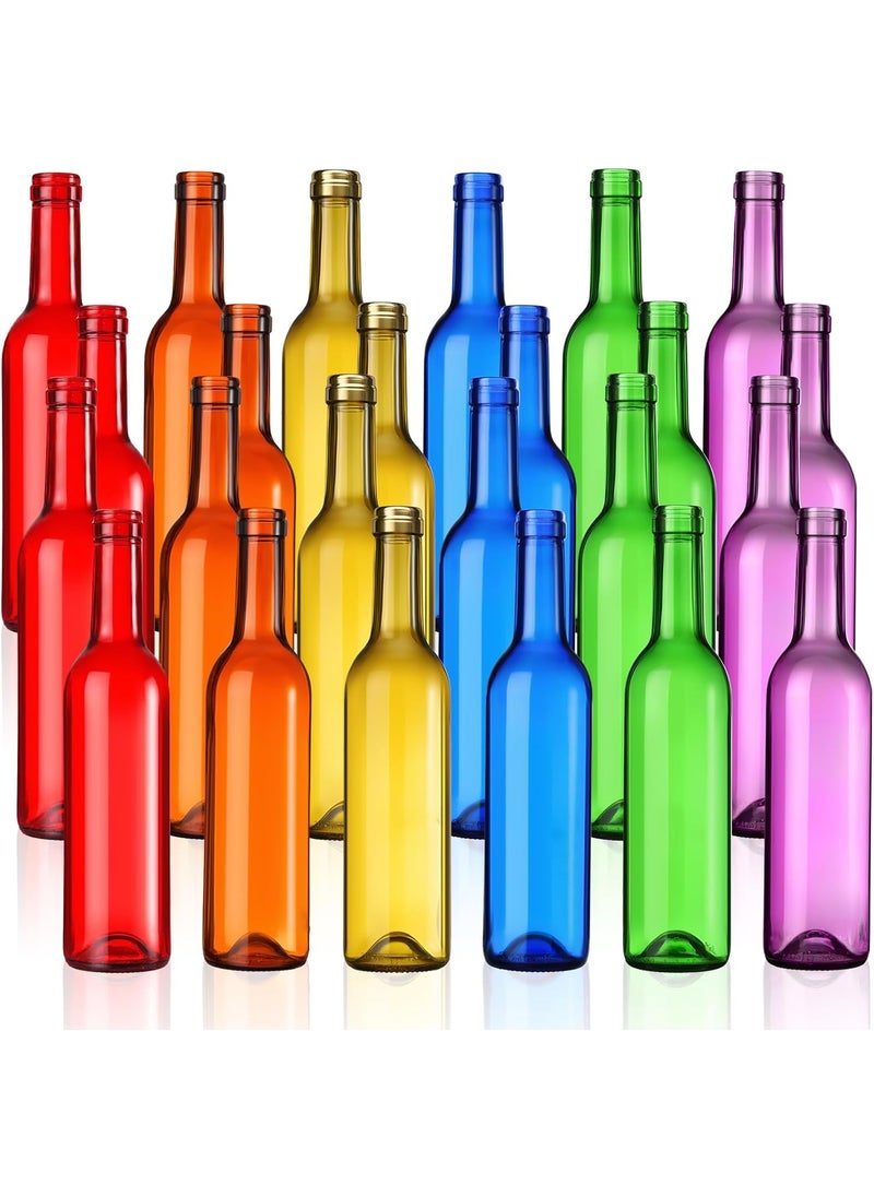 Rtteri Rtteri 24 Pack Decorative Colored Wine Bottles 375ml Empty Glass Bottles for Flowers Wedding Decor Centerpiece Christmas Party Favor DIY CraftsMulticolor375ml  - Image 1