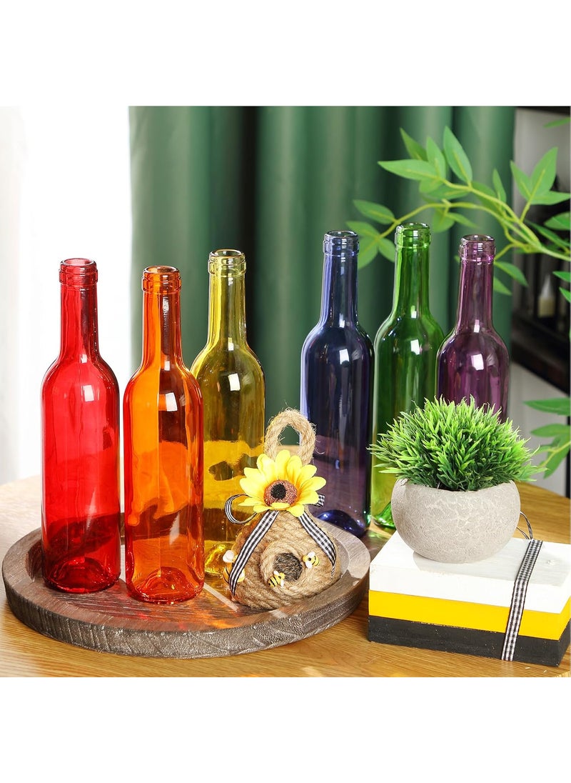 Rtteri Rtteri 24 Pack Decorative Colored Wine Bottles 375ml Empty Glass Bottles for Flowers Wedding Decor Centerpiece Christmas Party Favor DIY CraftsMulticolor375ml  - Image 4