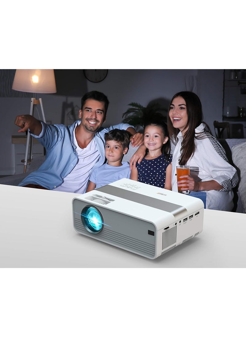 تكناكس ألمانيا جهاز عرض صغير LED، جهاز عرض فيديو للأفلام المنزلية، هدية للأطفال للألعاب والأنشطة الخارجية، جهاز عرض أفلام يدعم FHD مع هاتف VGA HDMI AV USB كمبيوتر محمول وجهاز تحكم عن بعد، عمر 40000 ساعة  - Image 3