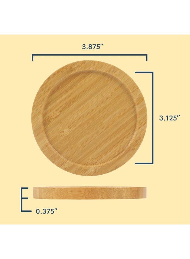 ‌4-Pack 3.75" Round Heavy-Duty Bamboo Coasters - 100% Eco-Friendly‌ - Image 4