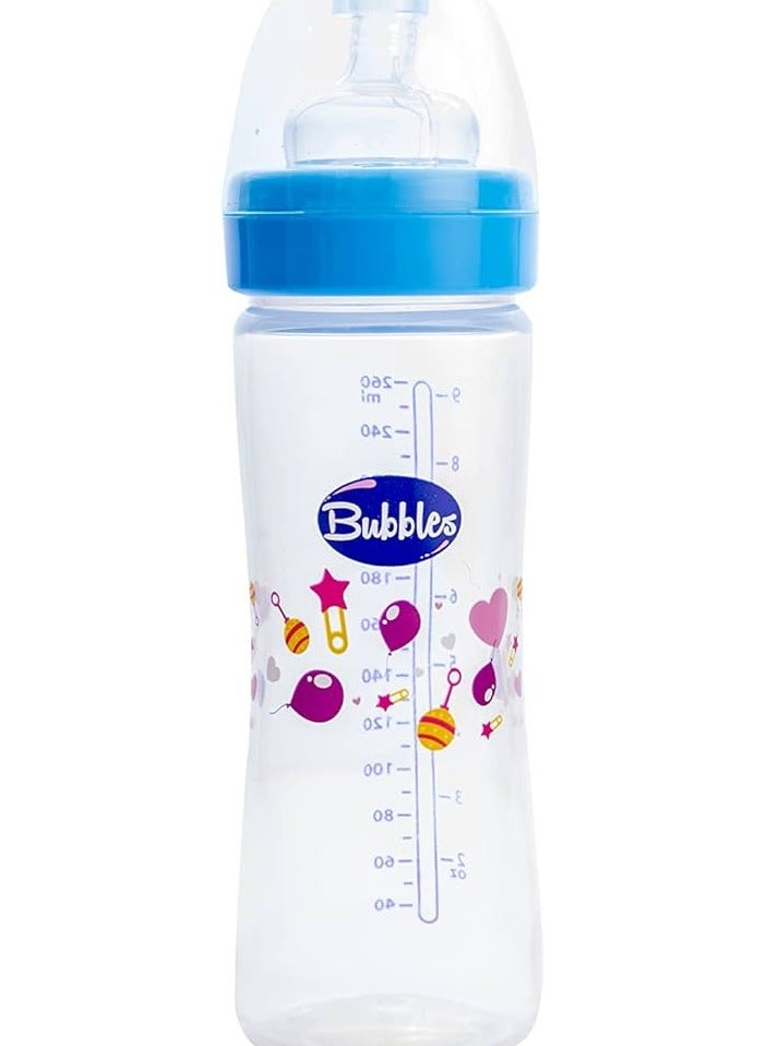 بابلز زجاجة رضاعة بابلز كلاسيك بدون يد 270 مل لون أزرق