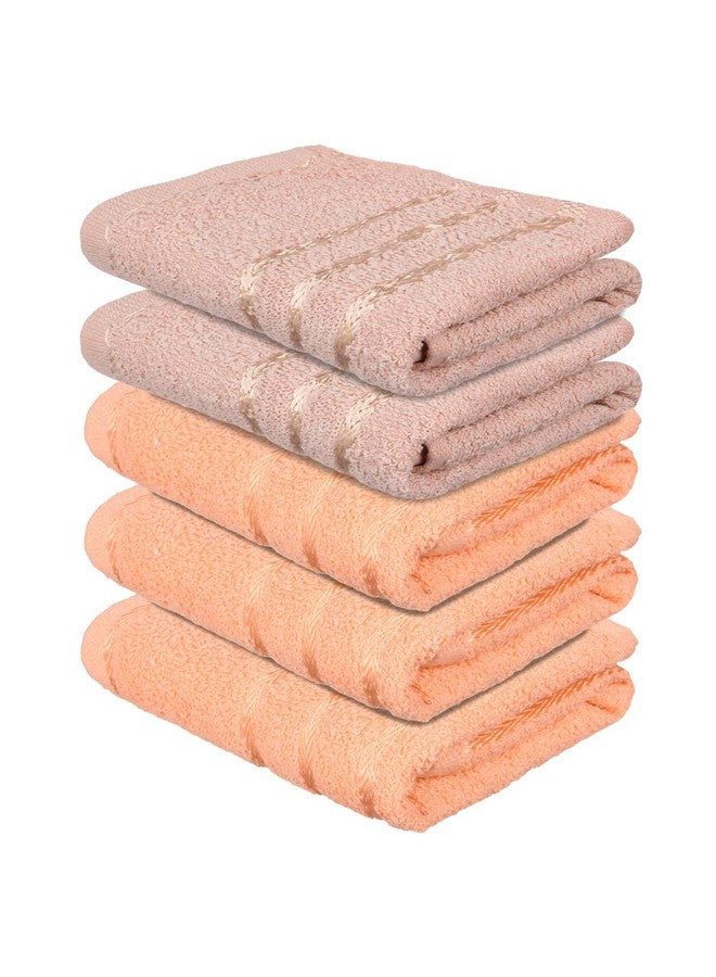 Kuber Industries Face Towel | Cotton Towels For Facewash | Towels For Daily Use | Workout Hand Towel | Lining Design | 14X21 Inch | Pack Of 5 | Multi - Image 1