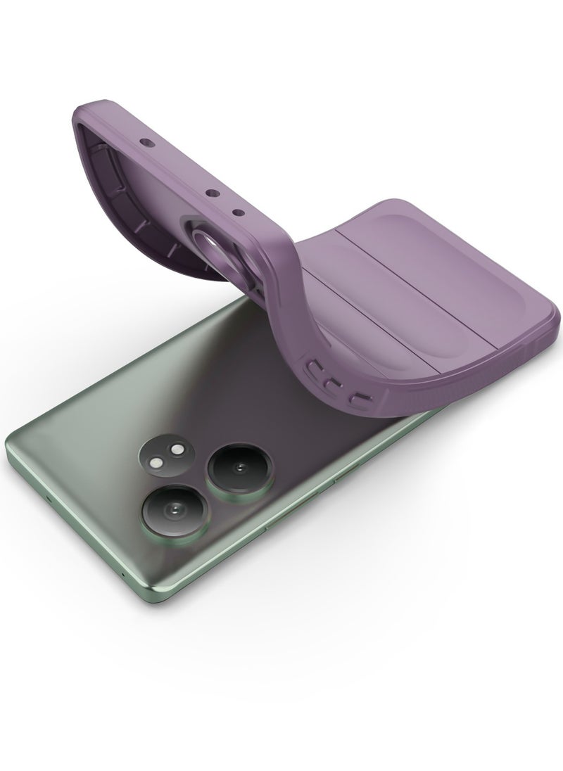Generic - Premium Protection Back Silicone Case Compatible with Realme Gt6/Gt6 Pro/Gt Neo6/Gt Neo 6 Se Magic Shield Shockproof Case with Camera Protection (Lavender) - Image 1