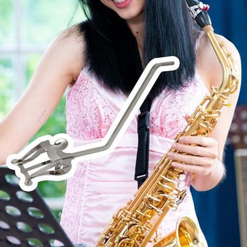Walmine Silver Round Socket Metal Plating Sax Sheet Music Clip Holder Music Clip Lyre for Alto/Tenor Saxophone - Image 3