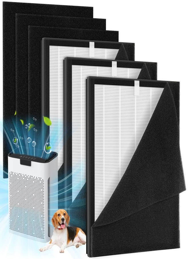 isingo 3 Pack KJ190L Filter Replacement Compatible with MOOKA KJ190L Air Purifier For Home Large Room 2000 Ft², 3 KJ190 Filters and 6 Washable PreFilters Pet Air Purifier Filters for Bedroom - Image 1