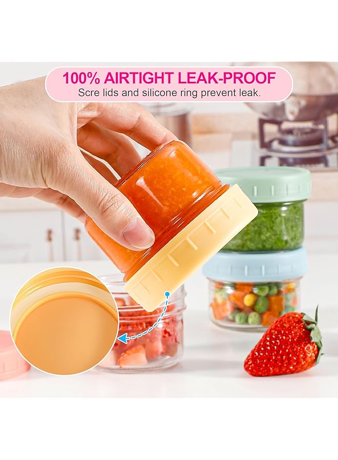 كاست ويف حاويات زجاجية لتخزين الطعام، حاويات بلاستيكية قابلة لإعادة الاستخدام للوجبات الخفيفة والهريس، حاويات صلصة السلطة الجاهزة، حاويات للأطعمة الجاهزة، حاويات للتوابل المجمدة، آمنة للاستخدام في الميكروويف وغسالة الأطباق، خالية من مادة BPA، 6 قطع - Image 2