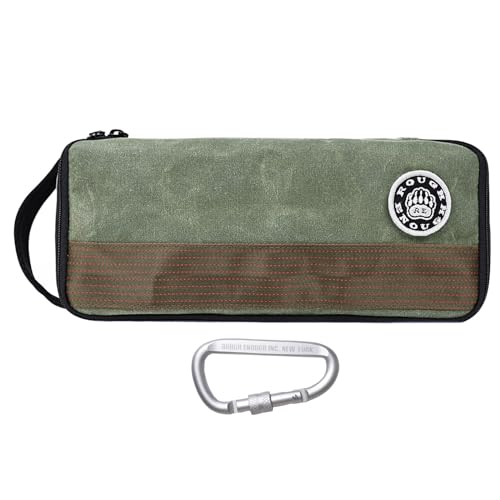 RE ROUGH ENOUGH Rough Enough Small Tool Bag Case Portable Box EDC Pouch Organizer with Handle, 12 Inch, Heavy Duty Canvas, Padded Lining, Tech Tactical Gear, Green - Image 1