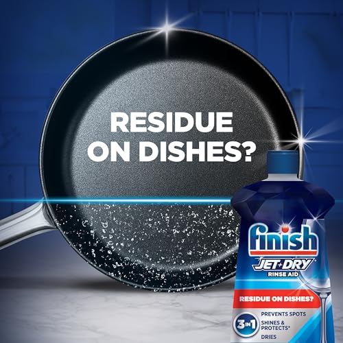 Finish Jet-Dry Dishwasher Rinse Aid, Compatible with Dishwasher Detergent, Prevents Spots & Residues, Dries, Shine & Protects, 32 oz, 300 washes - Image 2